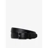 Hackett Mens  Feather-edge Leather Belt In Black