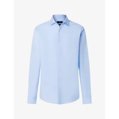 Hackett Mens  Formal Tailored-fit Long-sleeve Cotton Shirt In Sky Blue