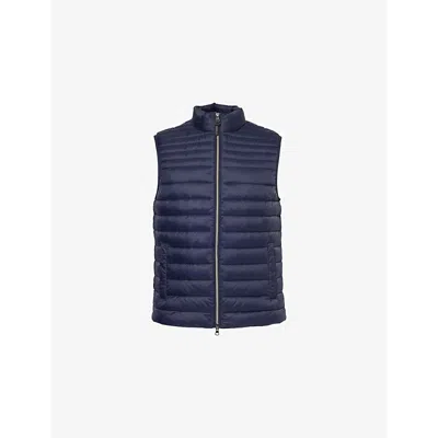 Hackett Mens  Funnel-neck Lightweight Padded Shell-down Gilet In Midnight Blue
