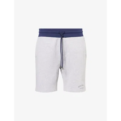 Hackett Mens  Heritage Logo-print Cotton Shorts In Light Grey Marl