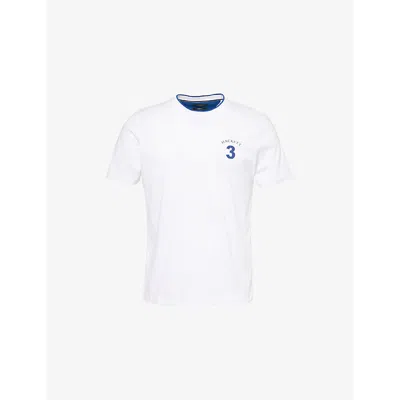 Hackett Mens  Heritage Number Short-sleeve Cotton-jersey T-shirt In Optic White
