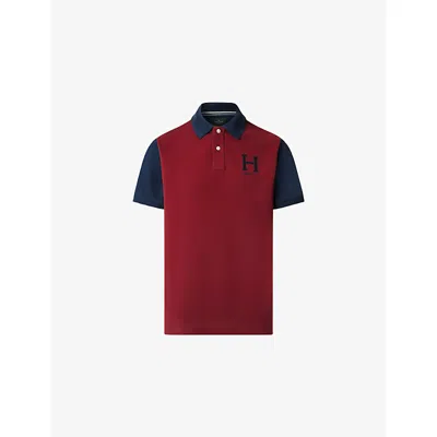 Hackett Mens Oxblood Red Heritage Peaks Classic-fit Cotton-piqué Polo Shirt Xl In Burgundy