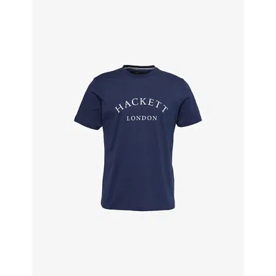 Hackett Mens  Heritage Short-sleeve Cotton-jersey T-shirt In Ink Blue