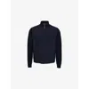 Hackett Mens  Hybrid Merino-wool And Shell Cardigan In Midnight Blue