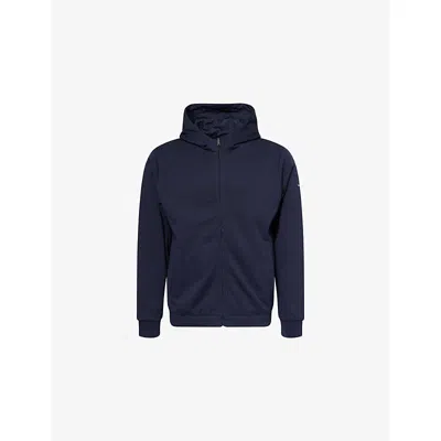 Hackett Mens Ink Blue Hybrid Reversible Cotton-blend Hoodie