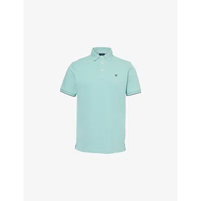 Hackett Mens  Logo-embroidered Short-sleeve Cotton-pique Polo Shirt In Spearmint Green