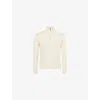 Hackett Mens  Quarter-zip Regular-fit Cotton And Silk Jumper In Optic White