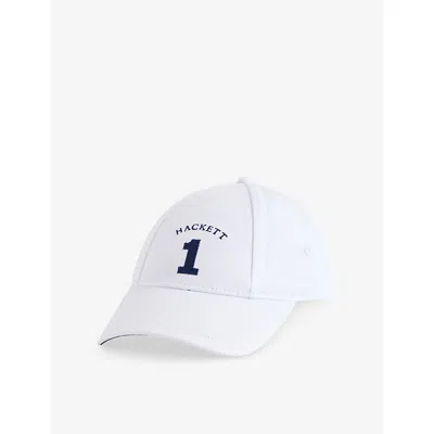 Hackett Mens Heritage Number Adjustable Cotton Cap Optic White