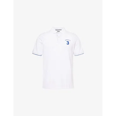 Hackett Mens Heritage Number Short-sleeve Cotton-pique Polo Shirt Optic White Xl