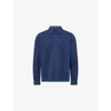 Hackett Mens Long-sleeve Cotton And Linen Overshirt Ink Blue In Ink Blue