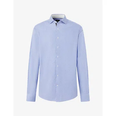 Hackett Mens Jacquard-pattern Striped Cotton Shirt Old Navy In Animal Print