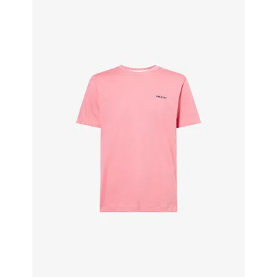 Hackett Mens Light Fuchsia Pink Swim Trim Arch Logo-embroidered Cotton T-shirt Xl