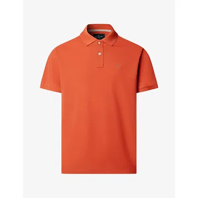 Hackett Mens Logo-embroidered Slim-fit Cotton-piqué Polo Shirt Apricot Orange
