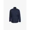 HACKETT MENS MIDNIGHT BLUE LOGO-PATCH REGULAR-FIT WOVEN FIELD JACKET