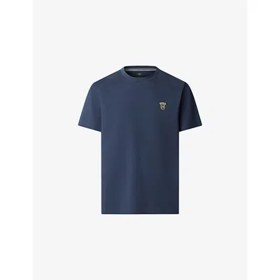 Hackett Mens Old Navy Heritage Branded-badge Cotton-jersey T-shirt Xxxl In Blue