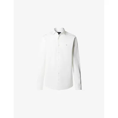 Hackett Mens  Tailored-fit Stretch Cotton-poplin Shirt In White