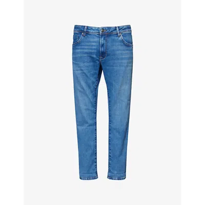 Hackett Mens Powerflex Straight-leg Stretch-denim Blend Jeans Denim Blue