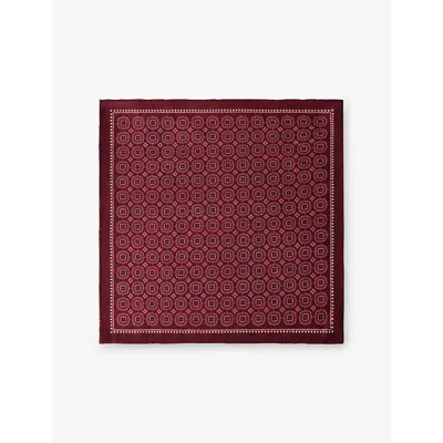 Hackett Mens Printed Double-face Wool Hank Oxblood Red
