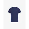 Hackett Mens Ink Blue Regular-fit Embroidered-logo Cotton T-shirt In Blue