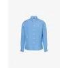 Hackett Mens  Kent Collar Tailored-fit Linen Shirt In Sea Blue