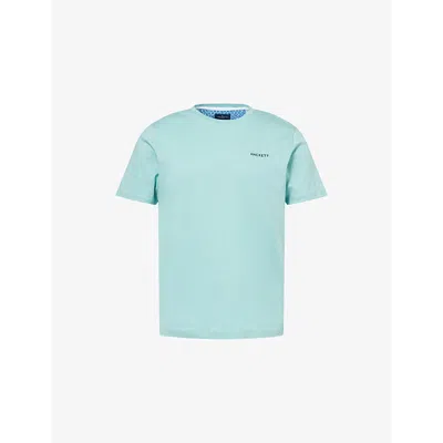 Hackett Mens  Swim Trim Arch Logo-embroidered Cotton T-shirt In Spearmint Green