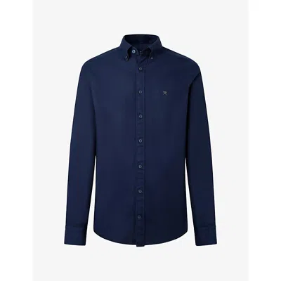 Hackett Mens Tailored-fit Garment-dyed Cotton Oxford Shirt Old Navy