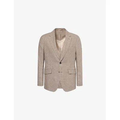 Hackett Mens  Glen Check Cotton-linen Blazer