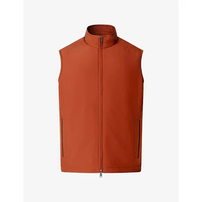 Hackett Mens Windsor Padded Woven Gilet Spice Orange