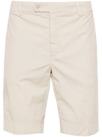 Hackett Mid-rise Twill Chino Shorts In Neutrals