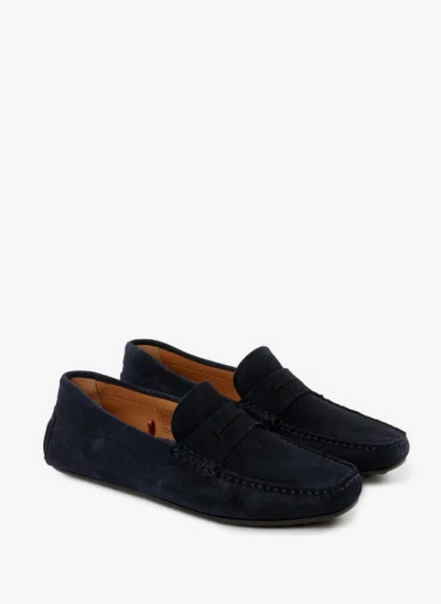 Hackett Mocassins En Cuir In Blue