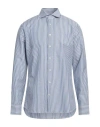 Hackett N°14 Savile Row Man Shirt Navy Size 17 Cotton, Linen In Navy