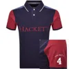 Hackett Number Polo T Shirt Navy In Blue