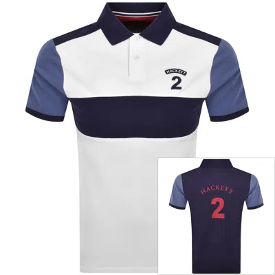 Hackett Number Polo T Shirt White