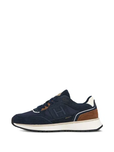 Hackett Otto Monogram-detail Sneakers In Blue