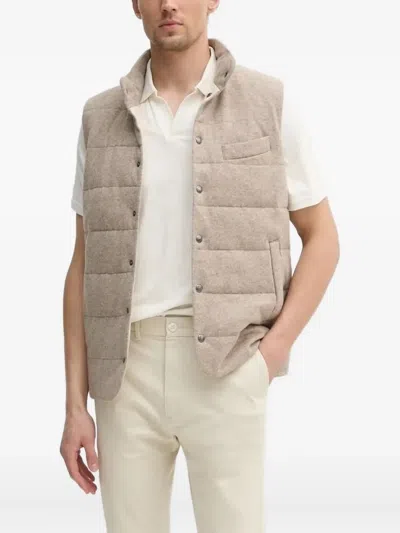 Hackett Padded Gilet In Neutral