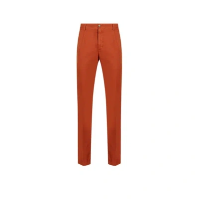 Hackett Pantalon Chino En Tricotine De Coton In Orange