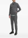 Hackett Pinstripe Zip-up Sweater In Gray