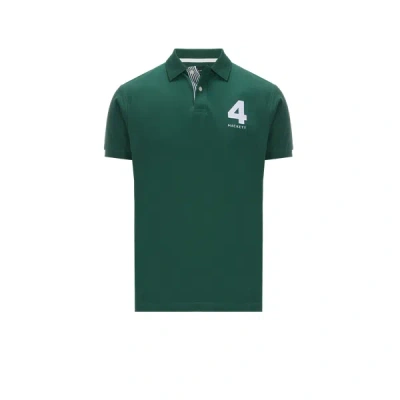 Hackett Plain Cotton Polo Shirt In Green