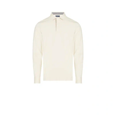 Hackett Polo En Sergé De Coton In Neutral