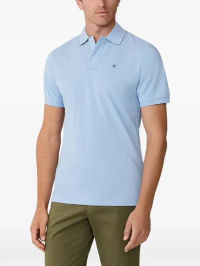 Hackett Polo Shirt Slim Fit Logo In Blue