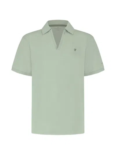 Hackett Kids' Polo-collar T-shirt In Green