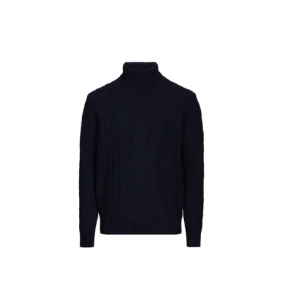 Hackett Pull Col Roulé En Laine Et Cachemire In Blue