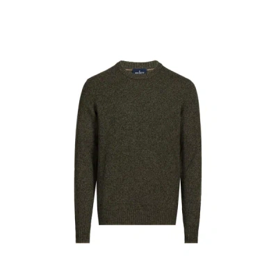 Hackett Pull Droit Col Rond En Laine Mérinos In Green