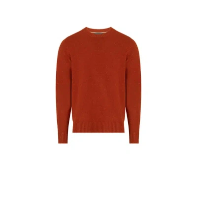 Hackett Pull En Laine Donegal Crew In Burgundy