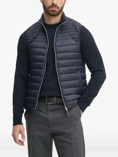 Hackett Quilted Gilet In Blue