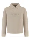 Hackett Raised-logo Polo Shirt In Neutral