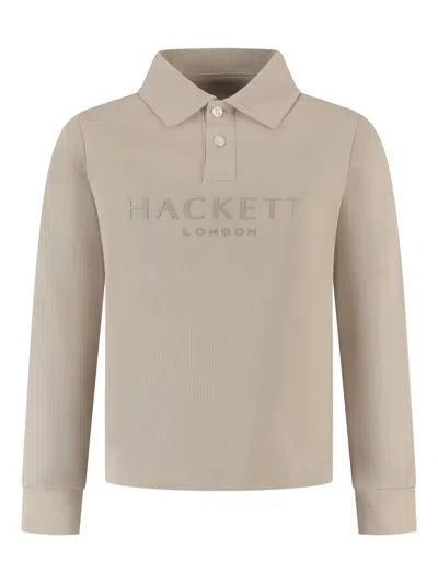 Hackett Raised-logo Polo Shirt In Neutral