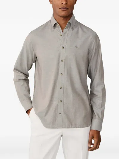 Hackett Shirt Flannel Hbone Multi In Gray