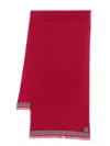 Hackett Stripe-detail Scarf In Red