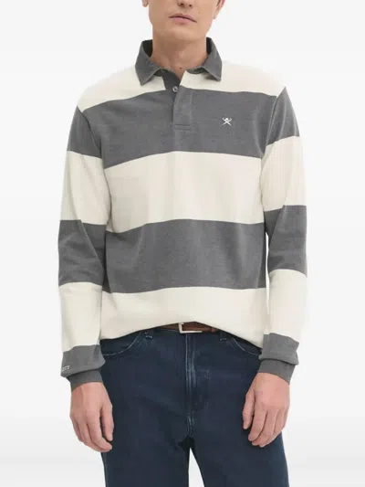 Hackett Striped Long-sleeve Polo Shirt In Multi